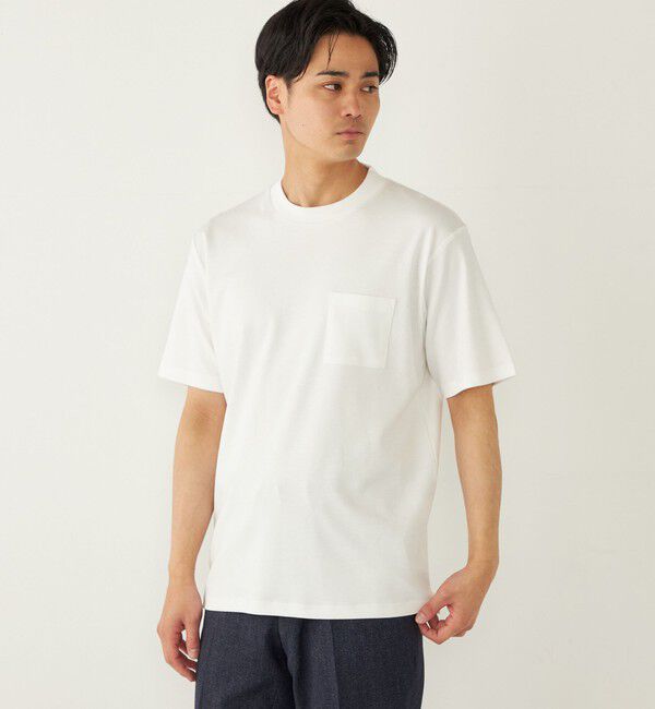 SHIPS Colors 「SHIPS Colors:〈抗菌防臭・接触冷感〉スムース ビズT ショートスリーブ◇」|Tシャツ・カットソー|オフホワイト