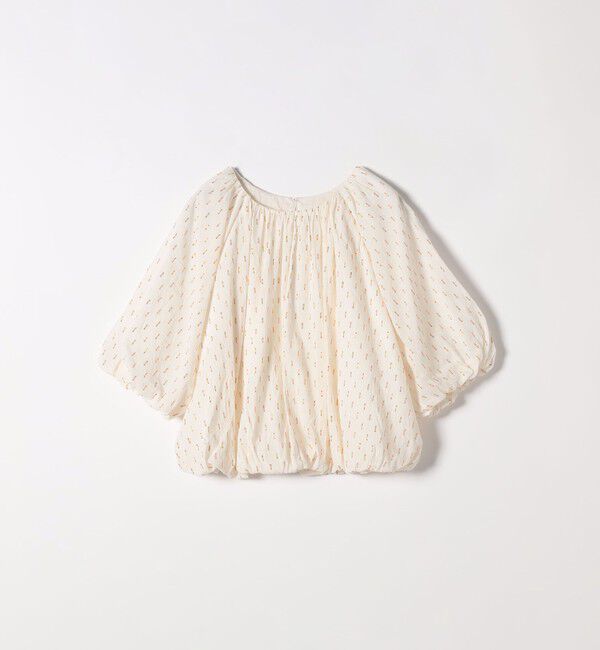 SHIPS any「SHIPS any:〈洗濯機可能〉ラメ ドビー ギャザー パフ スリーブ ブラウス」|シャツ・ブラウス|