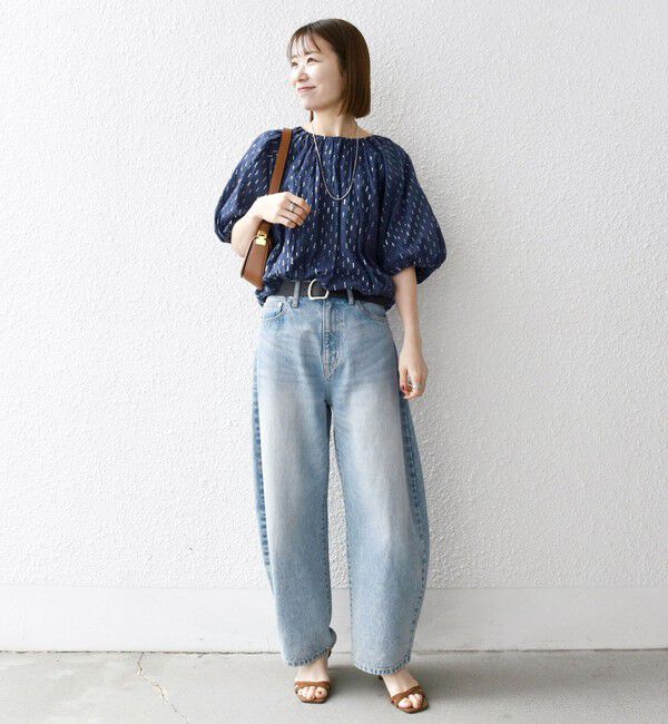 SHIPS any「SHIPS any:〈洗濯機可能〉ラメ ドビー ギャザー パフ スリーブ ブラウス」|シャツ・ブラウス|