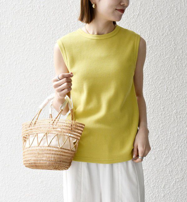 SHIPS any「SHIPS any:〈洗濯機可能〉ワッフル ヘンリーネック 2WAY ノースリーブ TEE」|タンクトップ|