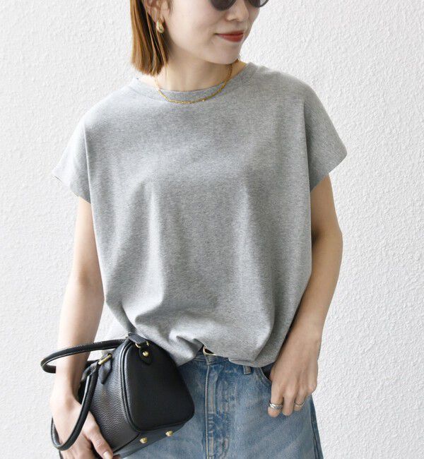 SHIPS any「SHIPS any:〈接触冷感/汗染み防止加工/洗濯機可能〉ドロスト フレンチスリーブ TEE」|Tシャツ・カットソー|