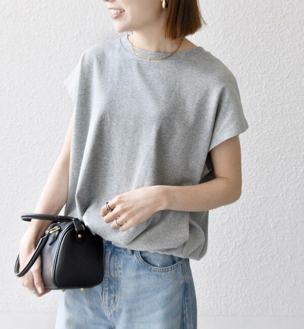 SHIPS any「SHIPS any:〈接触冷感/汗染み防止加工/洗濯機可能〉ドロスト フレンチスリーブ TEE」|Tシャツ・カットソー|