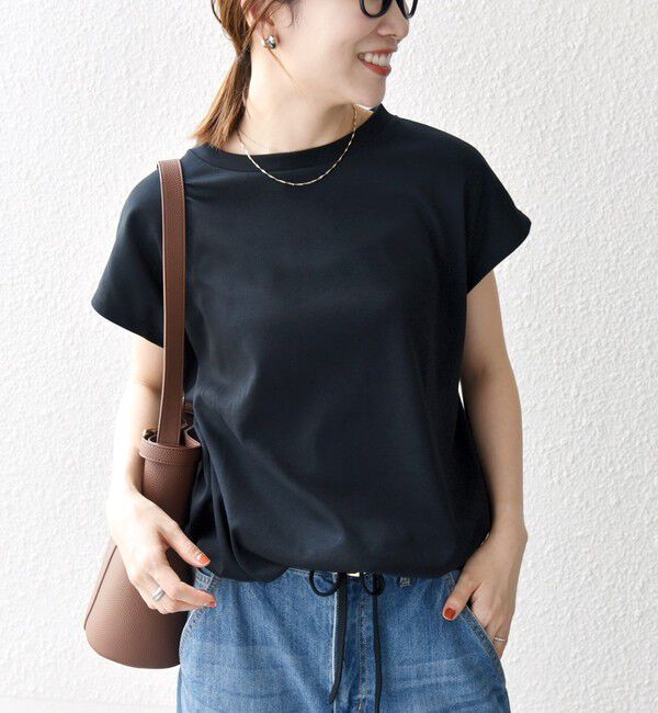 SHIPS any「SHIPS any:〈接触冷感/汗染み防止加工/洗濯機可能〉ドロスト フレンチスリーブ TEE」|Tシャツ・カットソー|