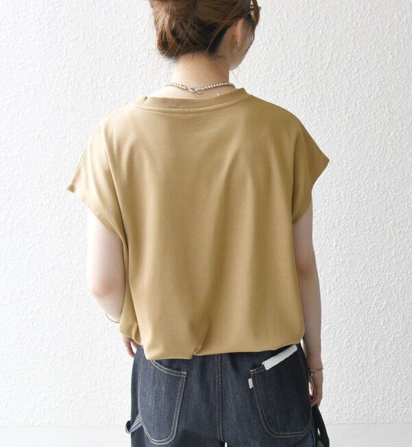 SHIPS any「SHIPS any:〈接触冷感/汗染み防止加工/洗濯機可能〉ドロスト フレンチスリーブ TEE」|Tシャツ・カットソー|