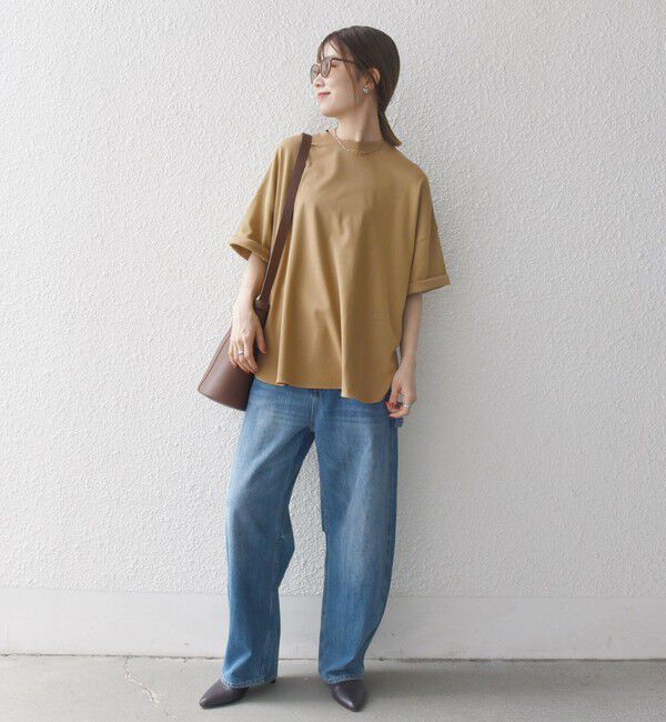 SHIPS any「SHIPS any:〈接触冷感/汗染み防止加工/洗濯機可能〉ラウンドヘム クルー ビッグ TEE」|Tシャツ・カットソー|