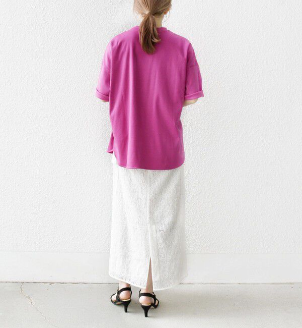 SHIPS any「SHIPS any:〈接触冷感/汗染み防止加工/洗濯機可能〉ラウンドヘム クルー ビッグ TEE」|Tシャツ・カットソー|