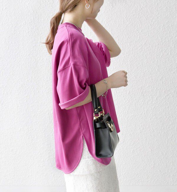 SHIPS any「SHIPS any:〈接触冷感/汗染み防止加工/洗濯機可能〉ラウンドヘム クルー ビッグ TEE」|Tシャツ・カットソー|