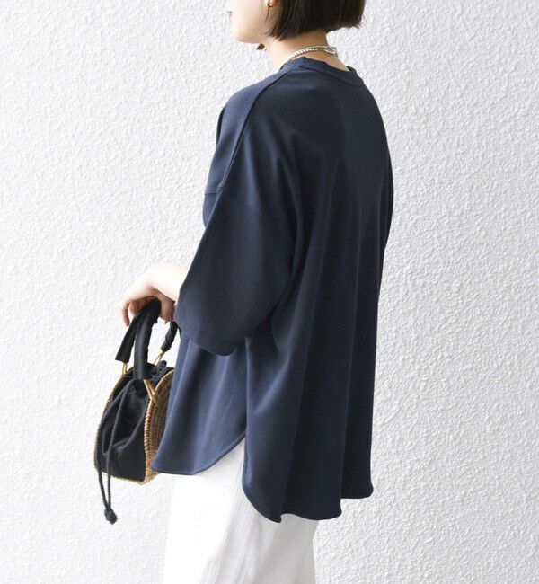 SHIPS any「SHIPS any:〈接触冷感/汗染み防止加工/洗濯機可能〉ラウンドヘム クルー ビッグ TEE」|Tシャツ・カットソー|