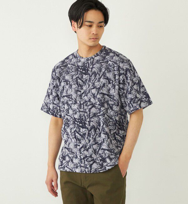 SHIPS Colors 「SHIPS Colors:パイル ジャカード Tシャツ」|Tシャツ・カットソー|ネイビー