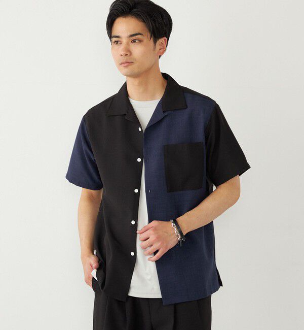 SHIPS Colors 「SHIPS Colors:〈洗濯機可能〉ポリトロ オープンカラー シャツ」|シャツ・ブラウス|ブラック