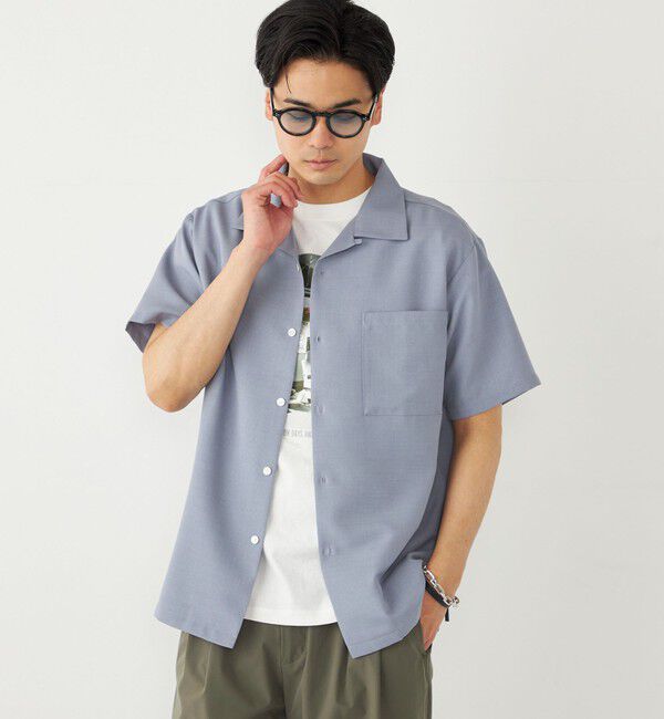SHIPS Colors 「SHIPS Colors:〈洗濯機可能〉ポリトロ オープンカラー シャツ」|シャツ・ブラウス|ブルー