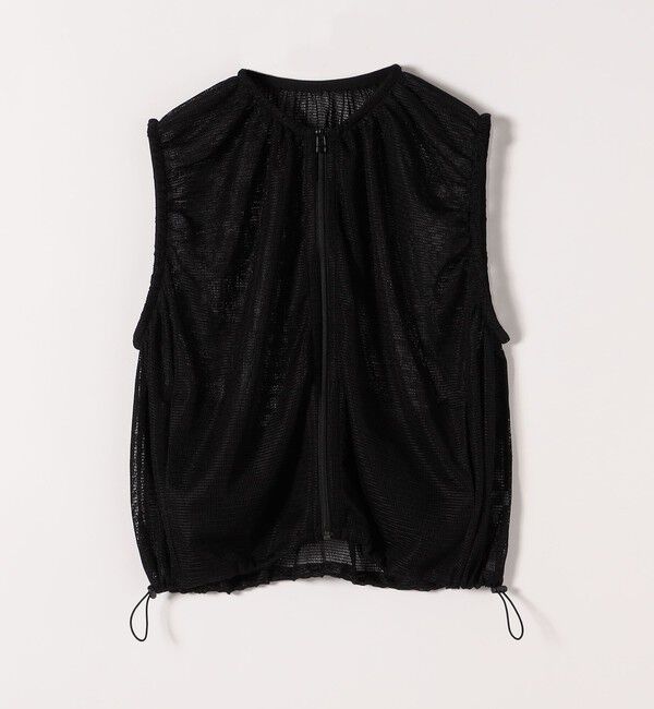SHIPS any「SHIPS any:〈手洗い可能〉メッシュ シアー ドロスト ギャザー ノースリーブ ベスト」|ベスト・ジレ|