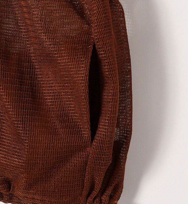 SHIPS any「SHIPS any:〈手洗い可能〉メッシュ シアー ドロスト ギャザー ノースリーブ ベスト」|ベスト・ジレ|