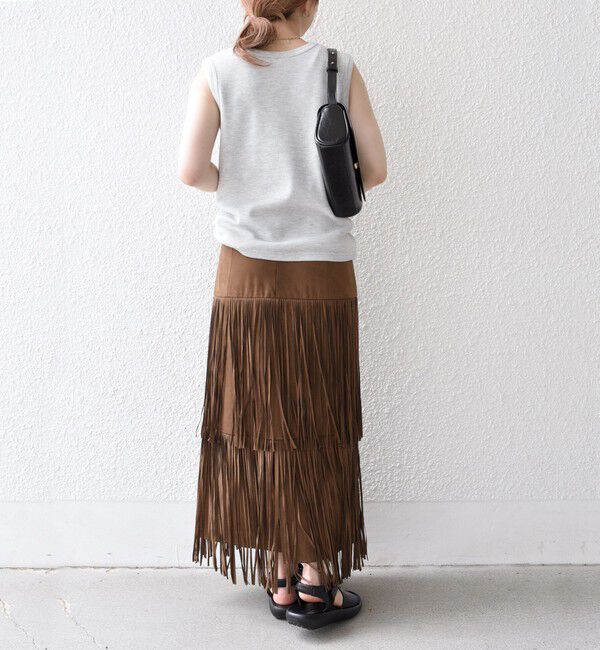 SHIPS any「bon_meur:〈手洗い可能〉フリンジ ティアード タイト スカート」|スカート|