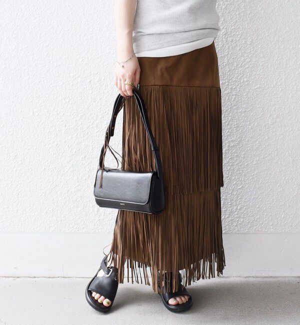 SHIPS any「bon_meur:〈手洗い可能〉フリンジ ティアード タイト スカート」|スカート|