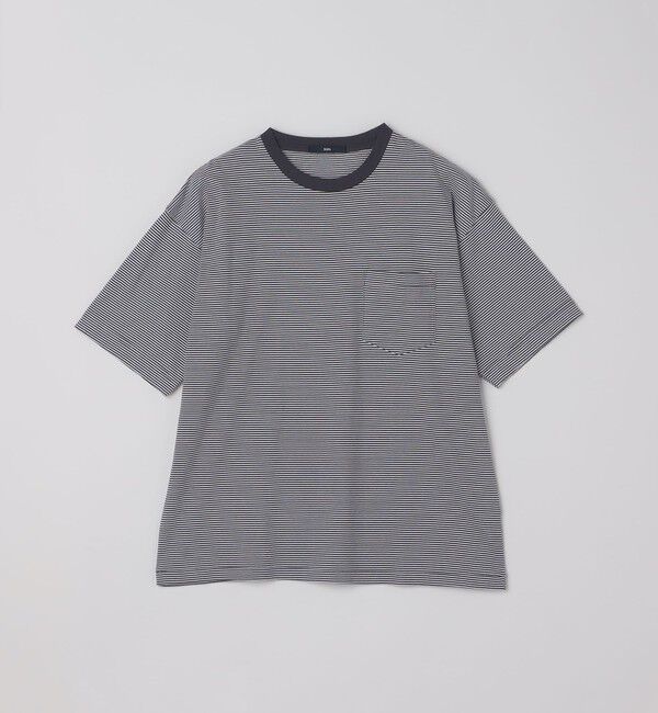 SHIPS「SHIPS: マイクロ ボーダー ショートスリーブ Tシャツ」|Tシャツ・カットソー|ダークグレー