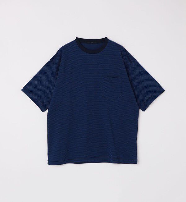 SHIPS「SHIPS: マイクロ ボーダー ショートスリーブ Tシャツ」|Tシャツ・カットソー|ブルー