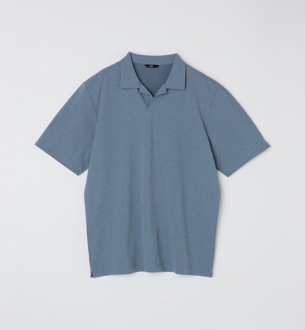 SHIPS「SHIPS:〈遮熱/接触冷感/吸水速乾/紫外線カット〉カノコ スキッパー ポロシャツ」|ポロシャツ|ブルー