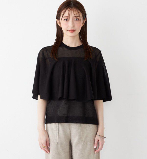 SHIPS Colors 「SHIPS Colors:〈手洗い可能〉シアー フレアスリーブ ニット◇」|ニット・セーター|