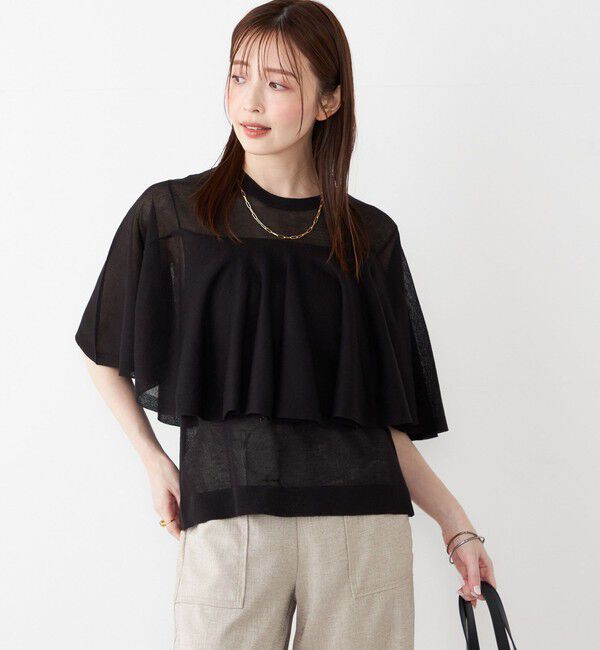 SHIPS Colors 「SHIPS Colors:〈手洗い可能〉シアー フレアスリーブ ニット◇」|ニット・セーター|