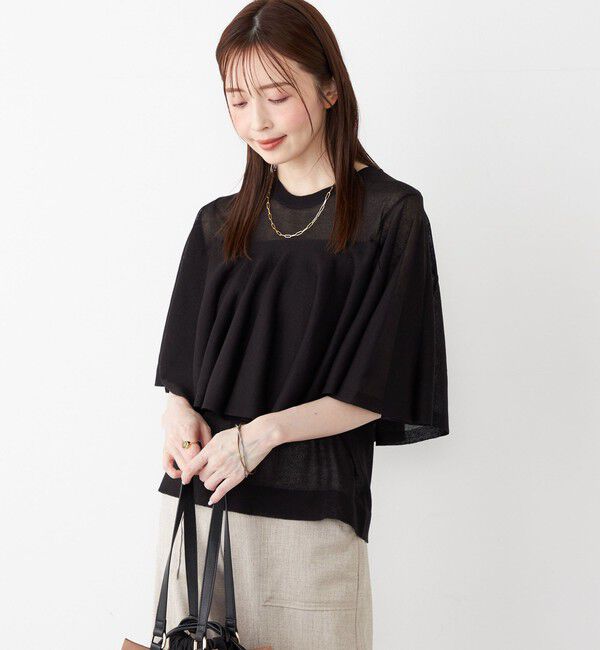 SHIPS Colors 「SHIPS Colors:〈手洗い可能〉シアー フレアスリーブ ニット◇」|ニット・セーター|