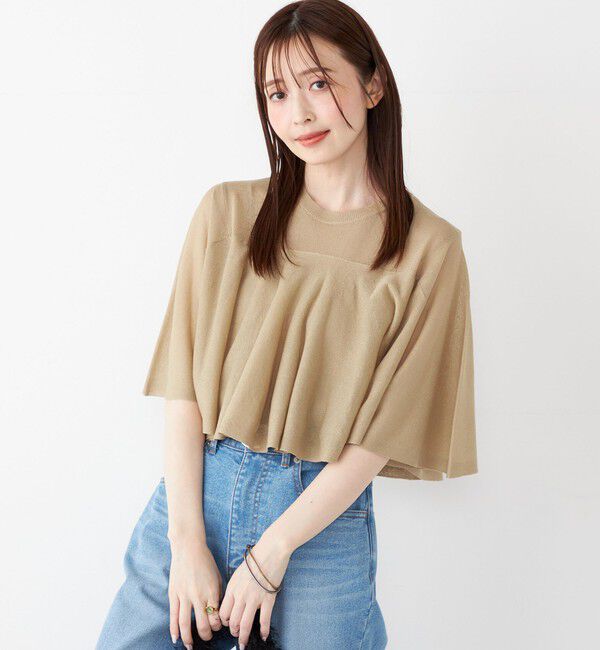 SHIPS Colors 「SHIPS Colors:〈手洗い可能〉シアー フレアスリーブ ニット◇」|ニット・セーター|