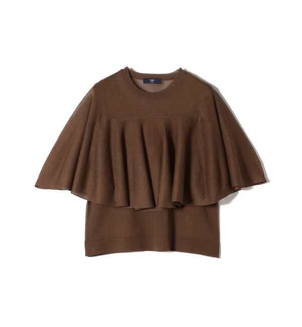 SHIPS Colors 「SHIPS Colors:〈手洗い可能〉シアー フレアスリーブ ニット◇」|ニット・セーター|ブラウン