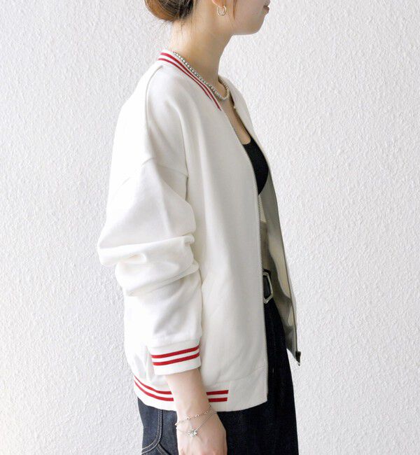 SHIPS any「【SHIPS any別注】La Hutte:〈洗濯機可能〉裏起毛 ロゴ ジップ ブルゾン」|ブルゾン・スタジャン|