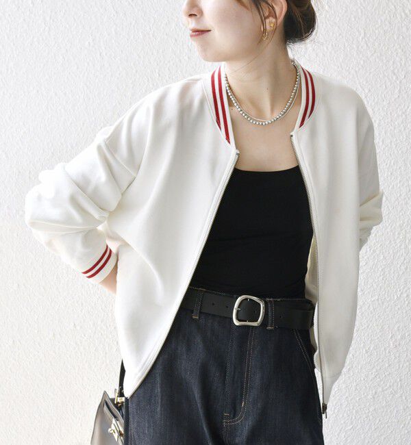 SHIPS any「【SHIPS any別注】La Hutte:〈洗濯機可能〉裏起毛 ロゴ ジップ ブルゾン」|ブルゾン・スタジャン|