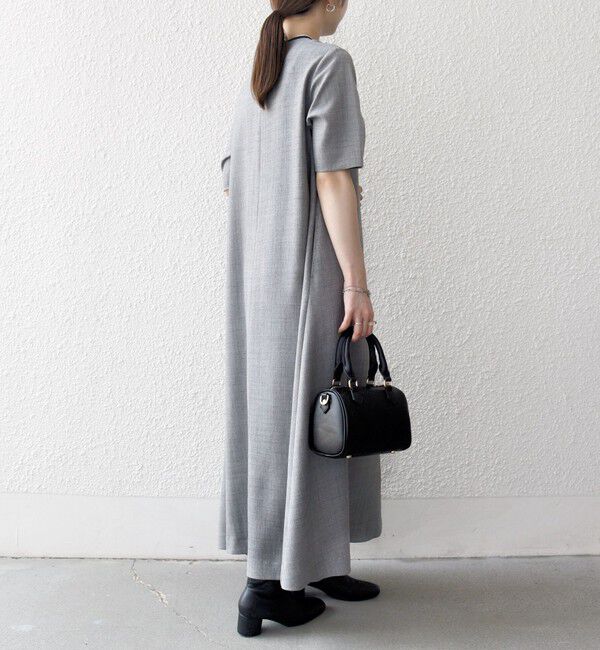 SHIPS any「SHIPS any:〈洗濯機可能〉ウーステッド パイピング ボタン フレア ワンピース」|ワンピース|