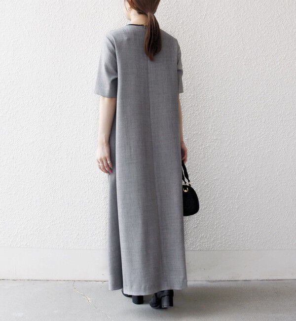 SHIPS any「SHIPS any:〈洗濯機可能〉ウーステッド パイピング ボタン フレア ワンピース」|ワンピース|