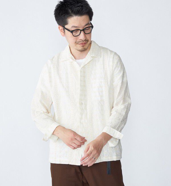 SHIPS「SHIPS: エンブロイダリー オープンカラー ロングスリーブ シャツ」|シャツ・ブラウス|