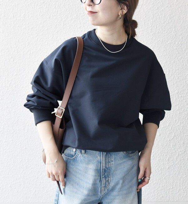 SHIPS any「SHIPS any:〈洗濯機可能〉裏起毛 クルーネック コクーン プルオーバー」|Tシャツ・カットソー|ネイビー