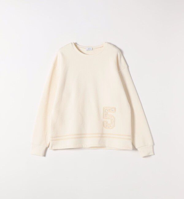 SHIPS any「SHIPS any:〈洗濯機可能〉裏起毛 パールモチーフ 刺繍 ワイド スウェット」|スウェット・ジャージ|