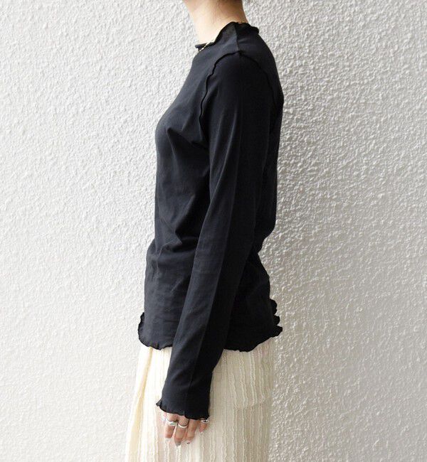 SHIPS any「SHIPS any:〈手洗い可能〉シアー コットン ボトルネック メロウ プルオーバー」|Tシャツ・カットソー|