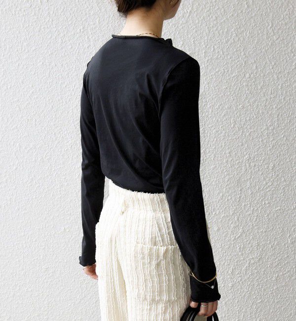 SHIPS any「SHIPS any:〈手洗い可能〉シアー コットン ボトルネック メロウ プルオーバー」|Tシャツ・カットソー|