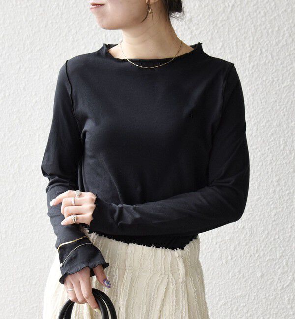 SHIPS any「SHIPS any:〈手洗い可能〉シアー コットン ボトルネック メロウ プルオーバー」|Tシャツ・カットソー|