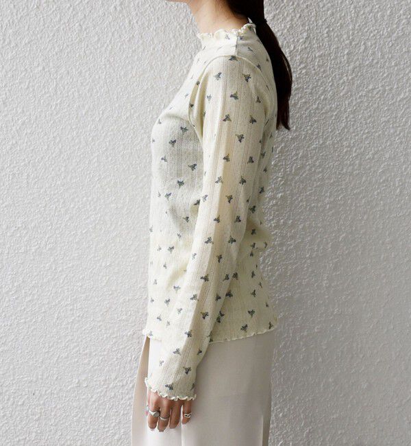 SHIPS any「SHIPS any:〈洗濯機可能〉フラワー アイレット ボトルネック メロウ プルオーバー」|Tシャツ・カットソー|