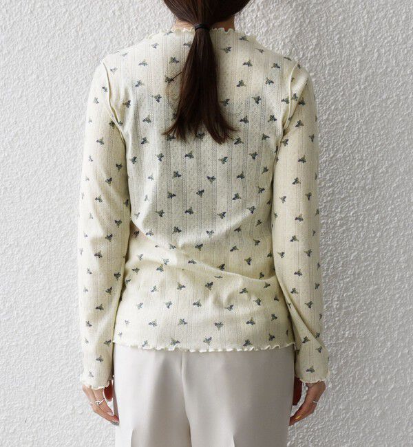 SHIPS any「SHIPS any:〈洗濯機可能〉フラワー アイレット ボトルネック メロウ プルオーバー」|Tシャツ・カットソー|