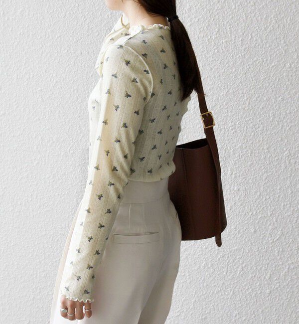 SHIPS any「SHIPS any:〈洗濯機可能〉フラワー アイレット ボトルネック メロウ プルオーバー」|Tシャツ・カットソー|