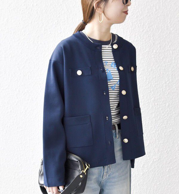 SHIPS any「SHIPS any:〈手洗い可能〉クルーネック ニット ジャケット カーディガン」|カーディガン|