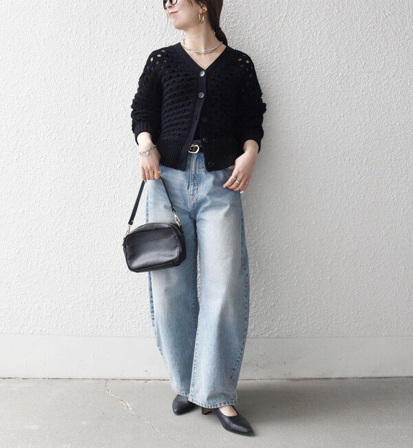 SHIPS any「SHIPS any:〈手洗い可能〉コットン ミックス 透かし編み Vネック カーディガン」|カーディガン|