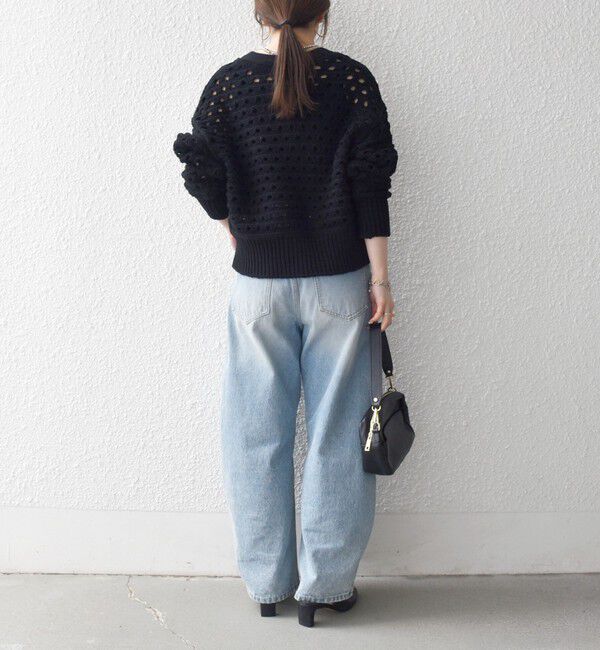 SHIPS any「SHIPS any:〈手洗い可能〉コットン ミックス 透かし編み Vネック カーディガン」|カーディガン|