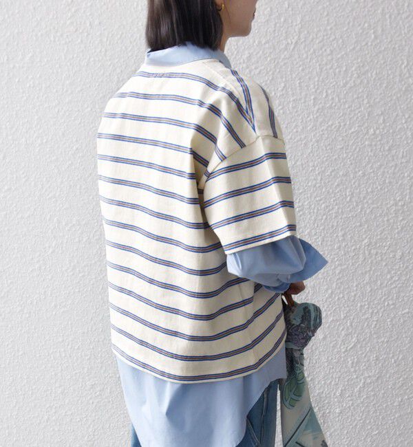 SHIPS any「SHIPS any:〈洗濯機可能〉マルチボーダー ワイド TEE」|Tシャツ・カットソー|