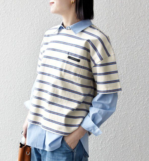 SHIPS any「SHIPS any:〈洗濯機可能〉マルチボーダー ワイド TEE」|Tシャツ・カットソー|