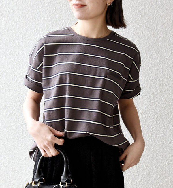 SHIPS any「SHIPS any:〈洗濯機可能〉マルチボーダー ワイド TEE」|Tシャツ・カットソー|