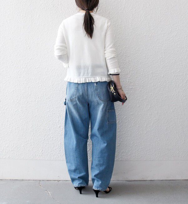 SHIPS any「《予約》SHIPS any:〈手洗い可能〉コットン ミックス シアー フリル カーディガン」|カーディガン|