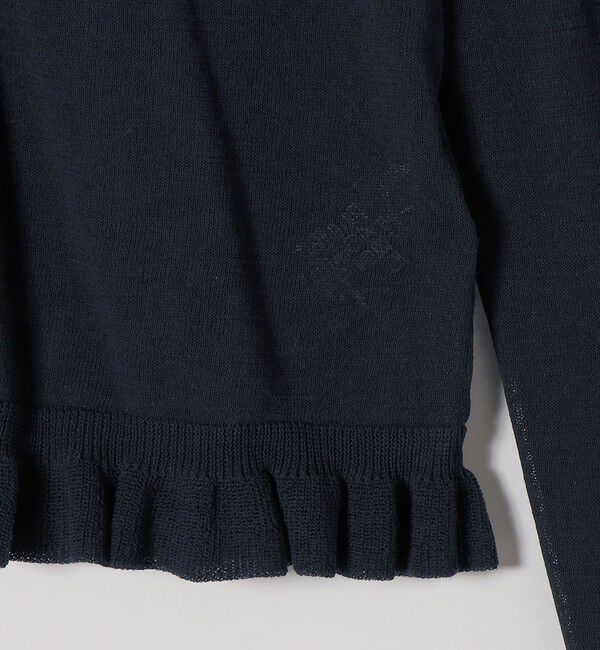 SHIPS any「《予約》SHIPS any:〈手洗い可能〉コットン ミックス シアー フリル カーディガン」|カーディガン|