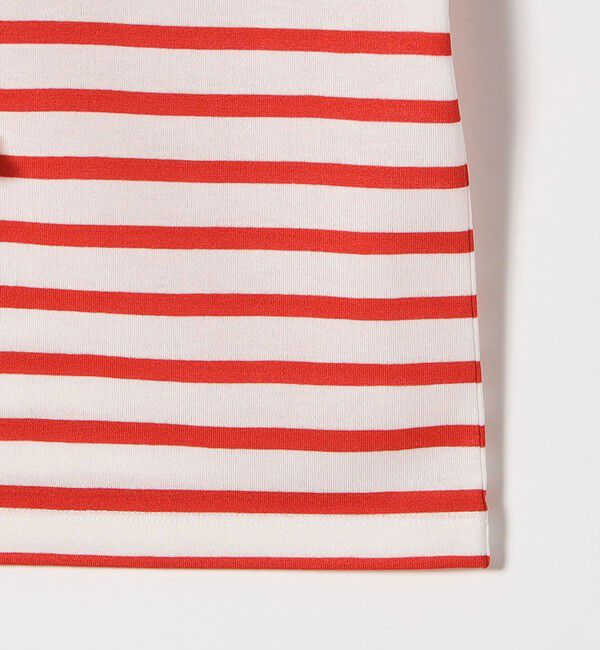 SHIPS any「《予約》SHIPS any:〈洗濯機可能〉マリンボーダー レースアップ ショートスリーブ TEE」|Tシャツ・カットソー|