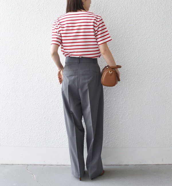 SHIPS any「《予約》SHIPS any:〈洗濯機可能〉マリンボーダー レースアップ ショートスリーブ TEE」|Tシャツ・カットソー|